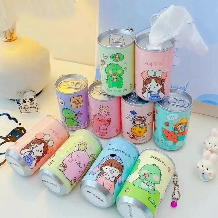 Mini Portable Wet Wipes Tissue Can for Cleaning Face Body for Kids Women and Men
