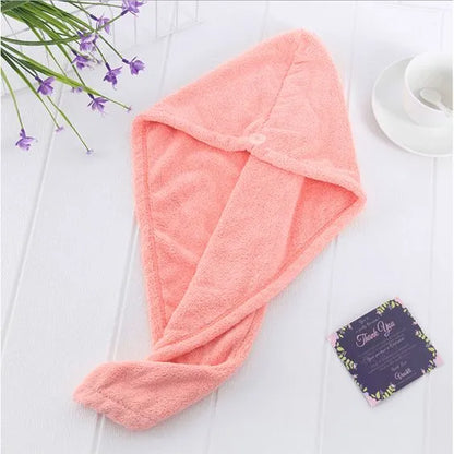 Komfy Hair Dryer Cap Towel 100% Cotton Shower Cap Quick Dryer Wrap Towel Bath Cap Towel Hair Turban Water Absorbent