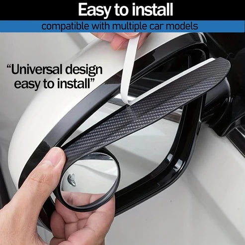 2-in-1 Car Side Mirror Rain Visor with Blind Spot Mirror – Universal Fit