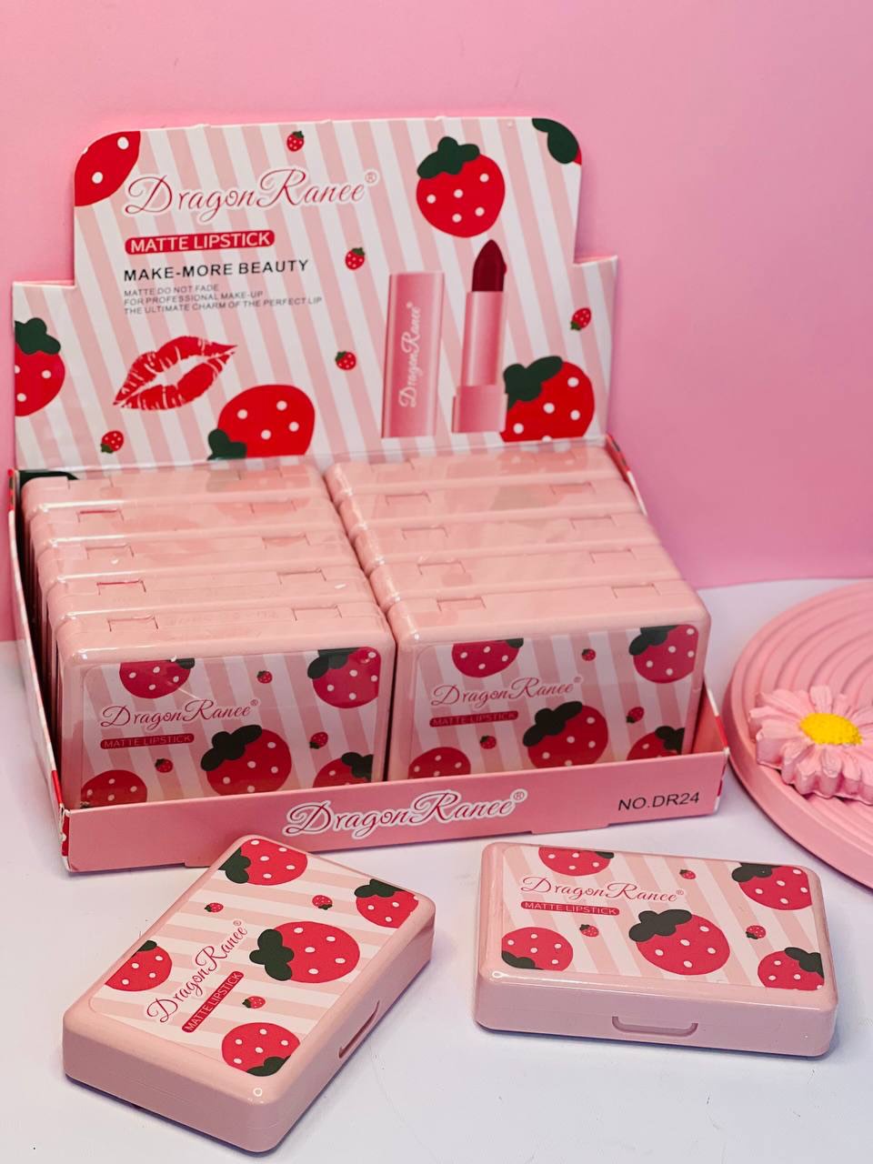 Dragon Ranee Colourme Mini Lipstick Set – Strawberry (6 Matte Shades | Long Lasting | Waterproof |
