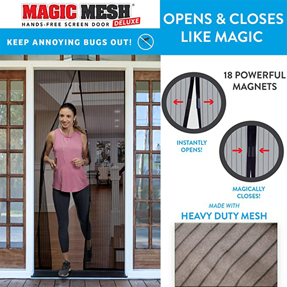 Magic Mesh Magnetic Screen Door 80x36 Inch Pack of 2 |