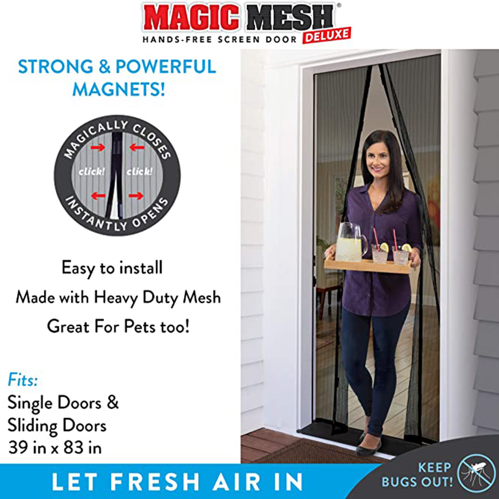 Magic Mesh Magnetic Screen Door 80x36 Inch Pack of 2 |