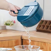 12-in-1 Multi-Function Vegetable Chopper for Carrots, Potatoes, Radishes, and More – Manual Slicer, Shredder, and Grater – Essential Kitchen Tool